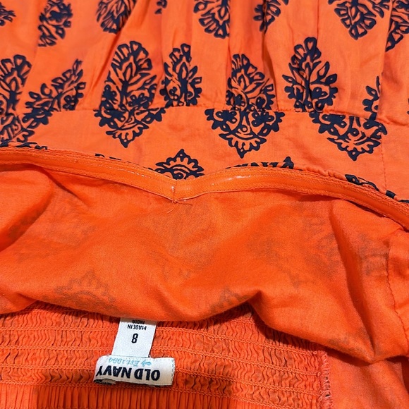 Strapless orange and navy blue summer dress - Picture 7 of 7